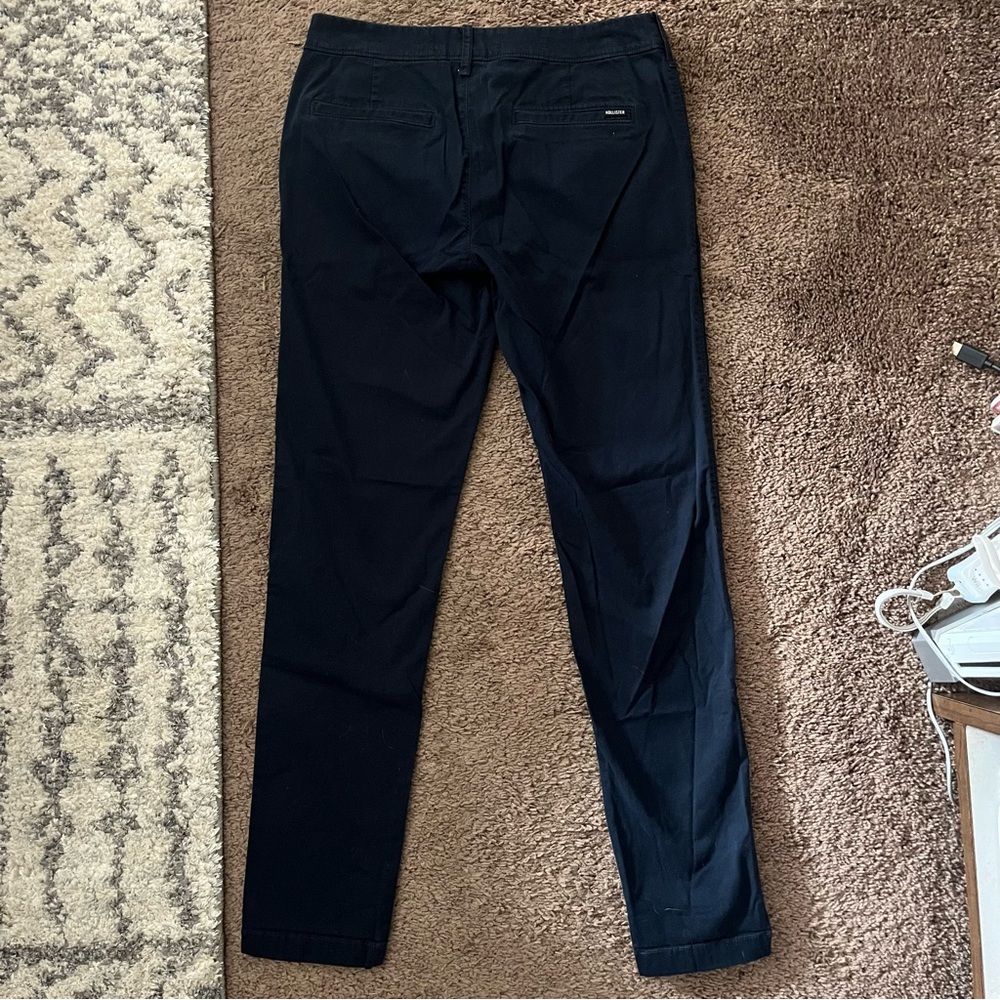Bundle Two Hollister Skinny Chino Pants Navy Blue Khaki Workwear Preppy Frat 30 - Picture 5 of 7